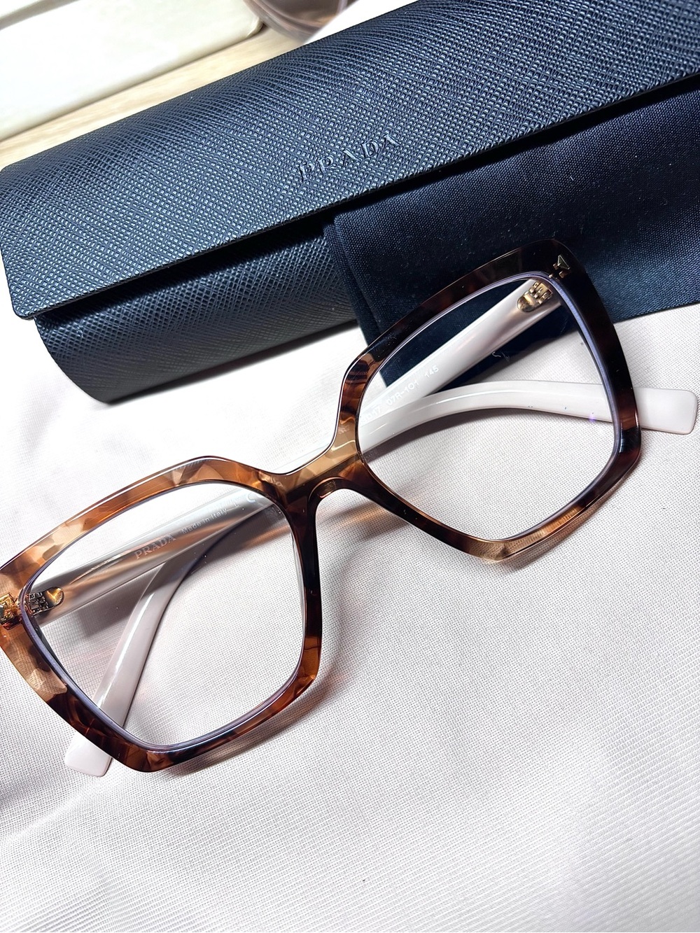 Prada Women's Tortoiseshell Square Optical Glasses - Brown/Black